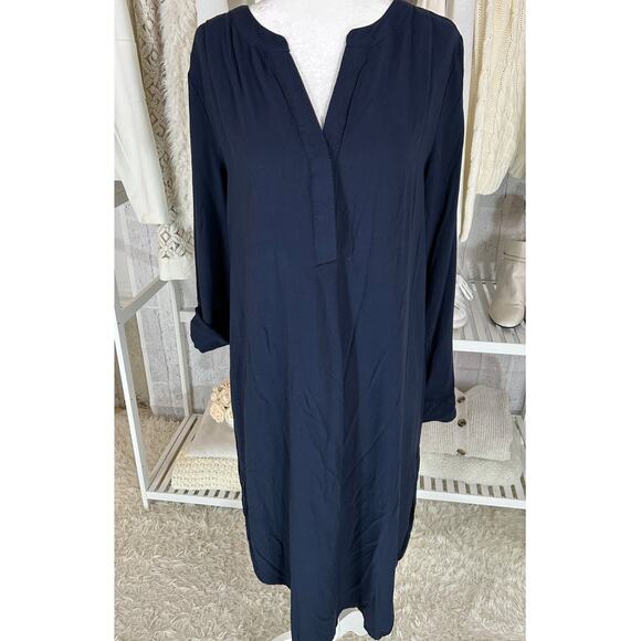 Alex & Lili Women's Size S Navy Hi-Low T Roll Tab Sleeve Shirt Dress #0271 - Picture 7 of 16